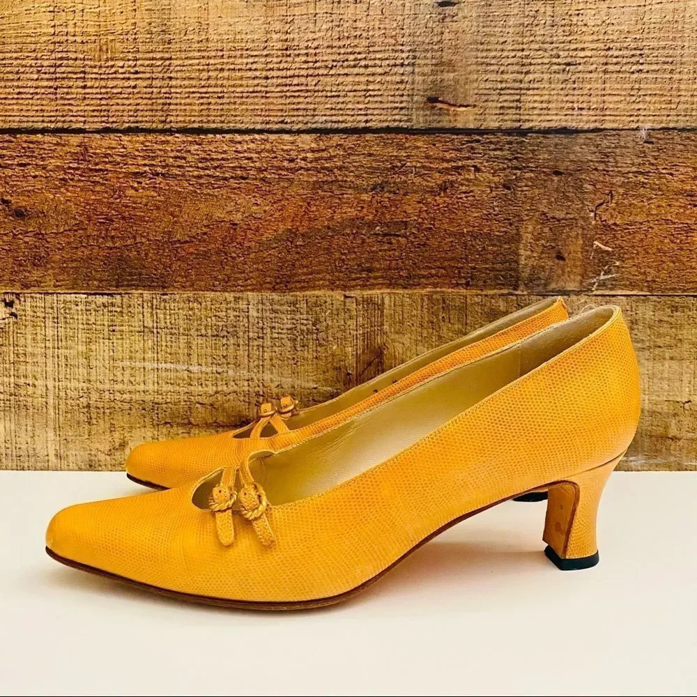 Vintage Bally Gloria Mustard/Yellow Heels